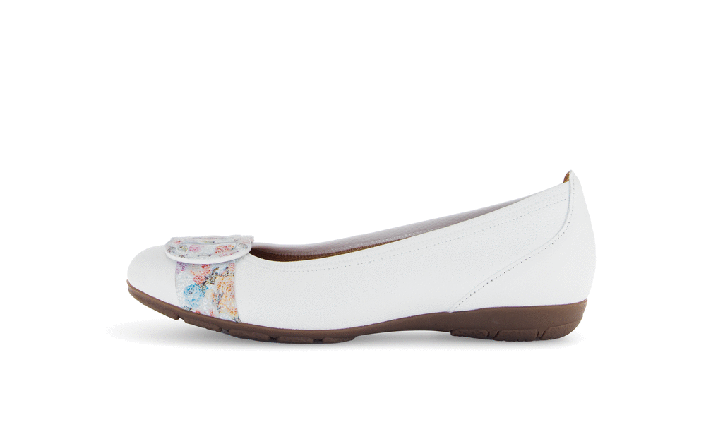 Gabor 64.163.31 Flower Pastel White Multi Slip On Pumps