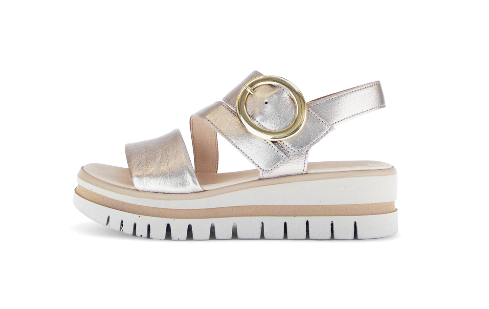 Gabor 64.627.62 Gold Velcro Sandals with Slingback Strap