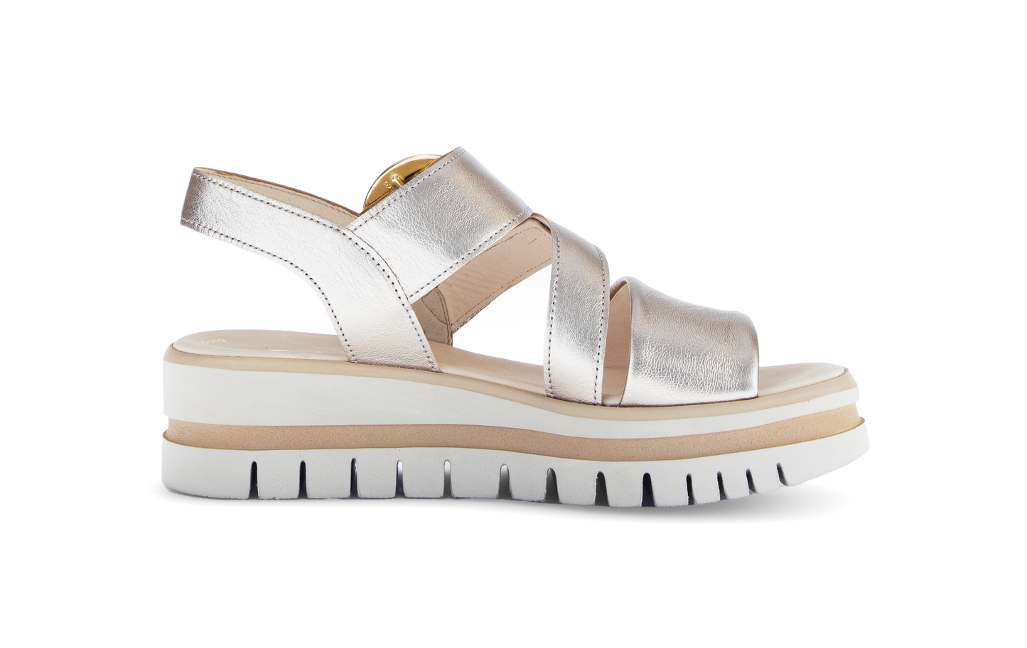 Gabor 64.627.62 Gold Velcro Sandals with Slingback Strap