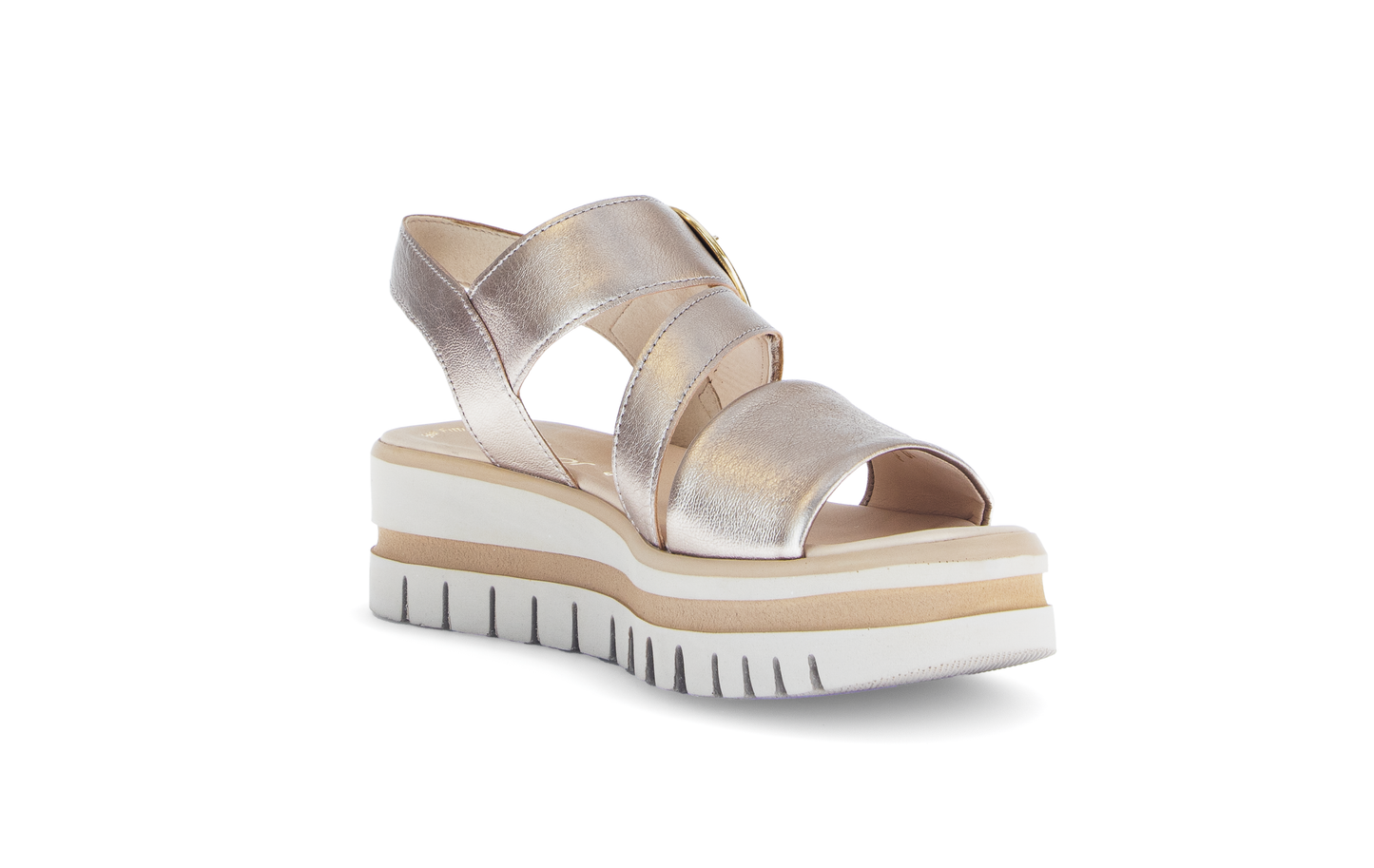 Gabor 64.627.62 Gold Velcro Sandals with Slingback Strap