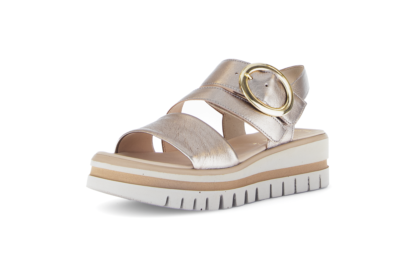 Gabor 64.627.62 Gold Velcro Sandals with Slingback Strap