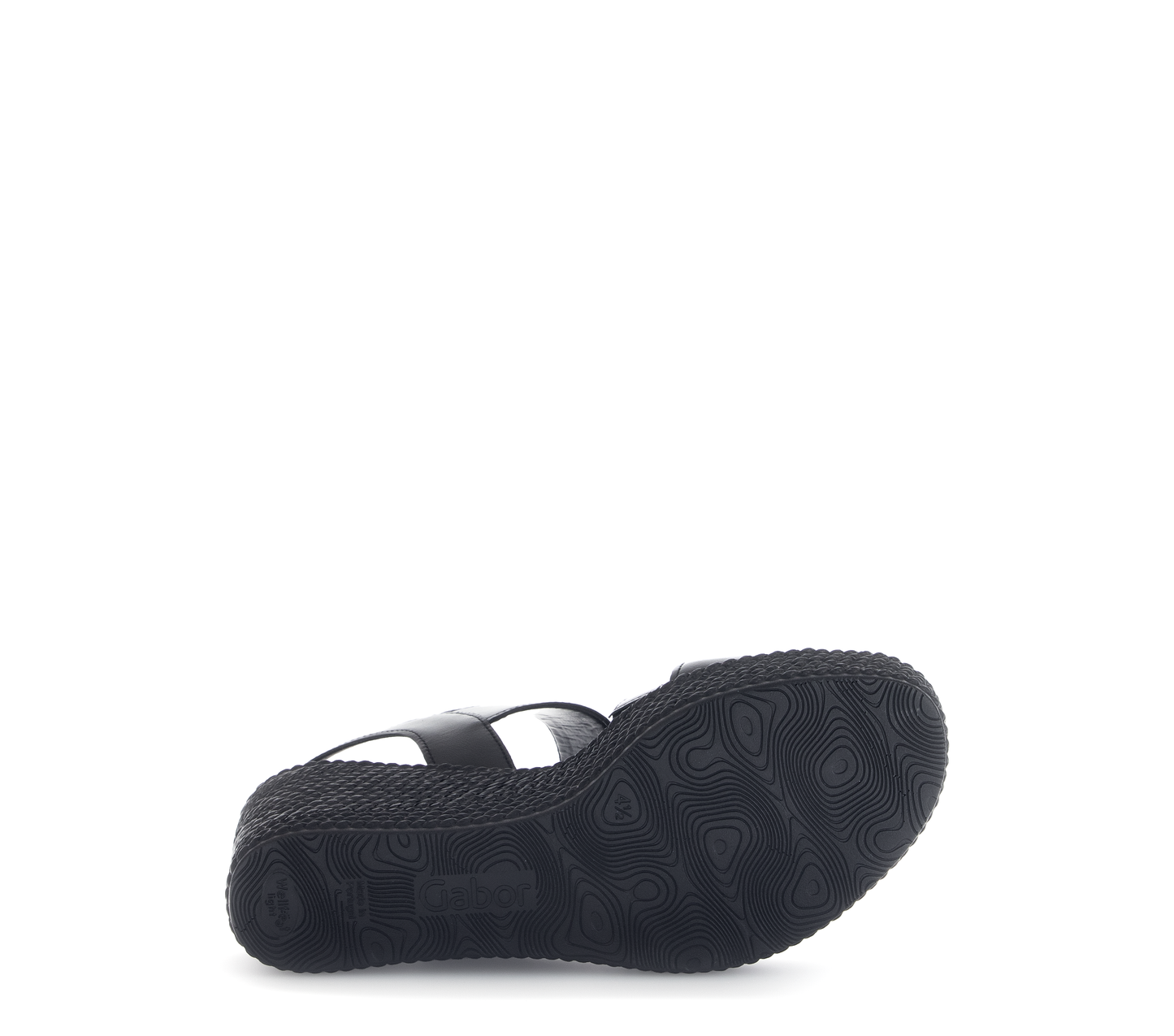 Gabor 64.770.27 Black Wedge Sandals with Slingback Strap