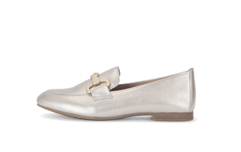 Gabor 65.211.62 Gold Slip On Loafers with Bar
