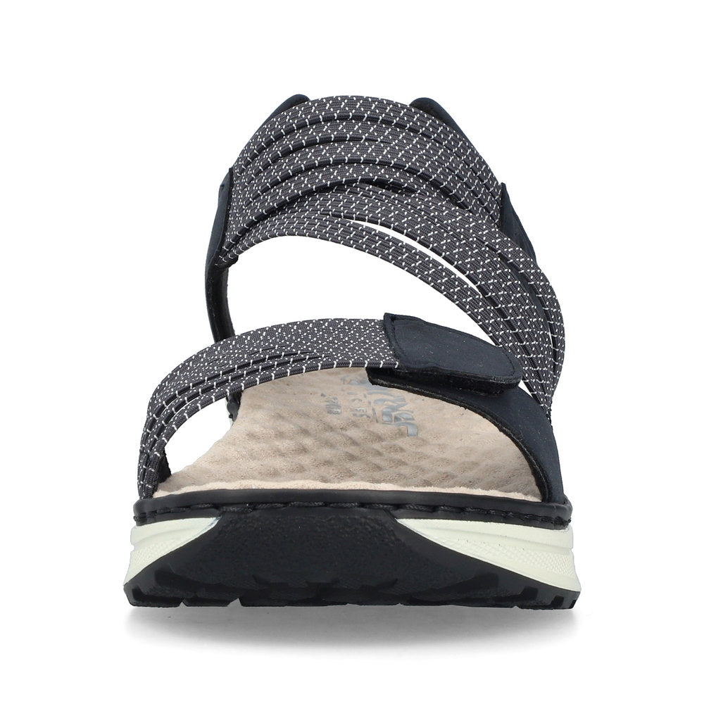 Rieker 65671-14 Navy & White H Fit Velcro Slingback Sandals