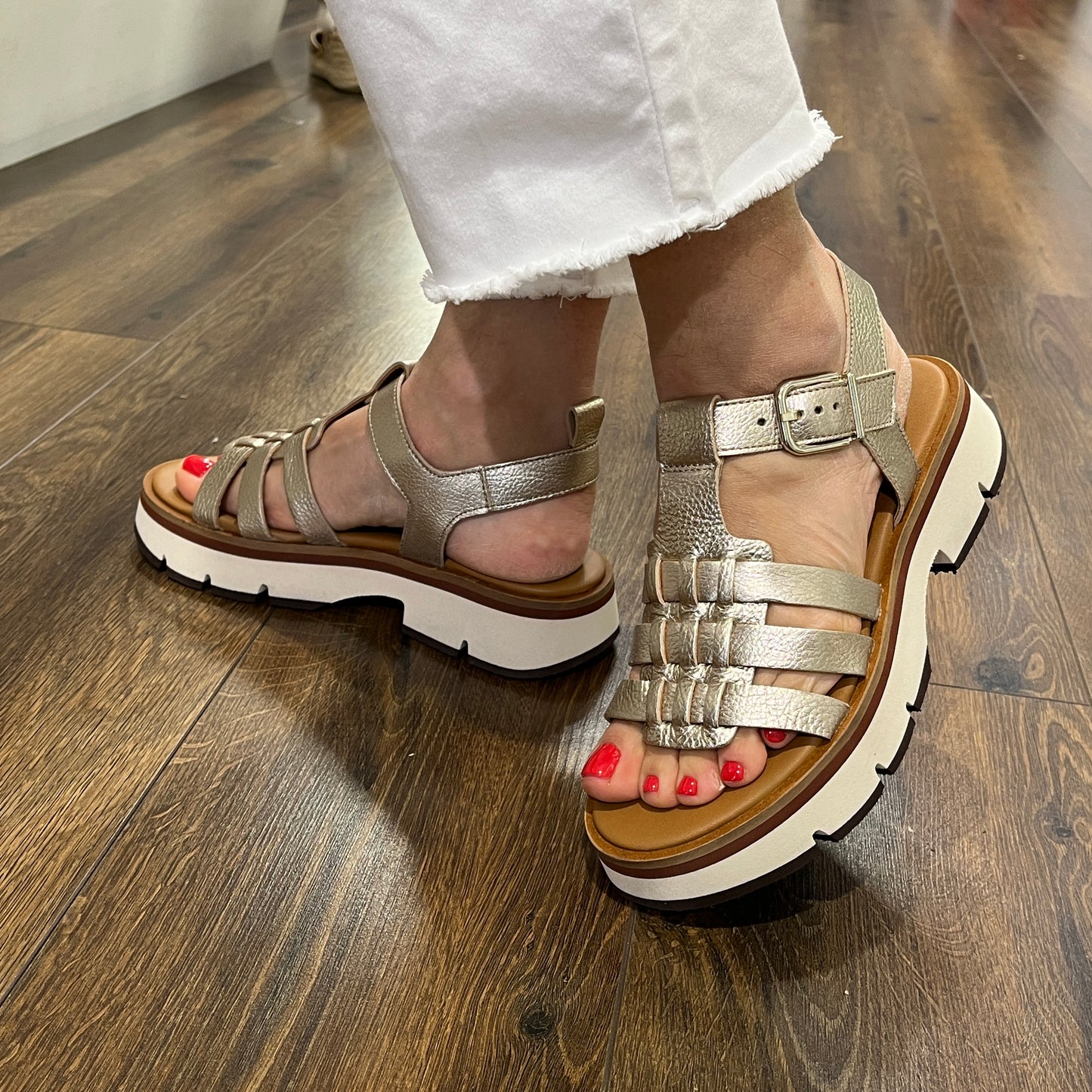 Alpe 5489 41 43 Gold Slingback Sandals
