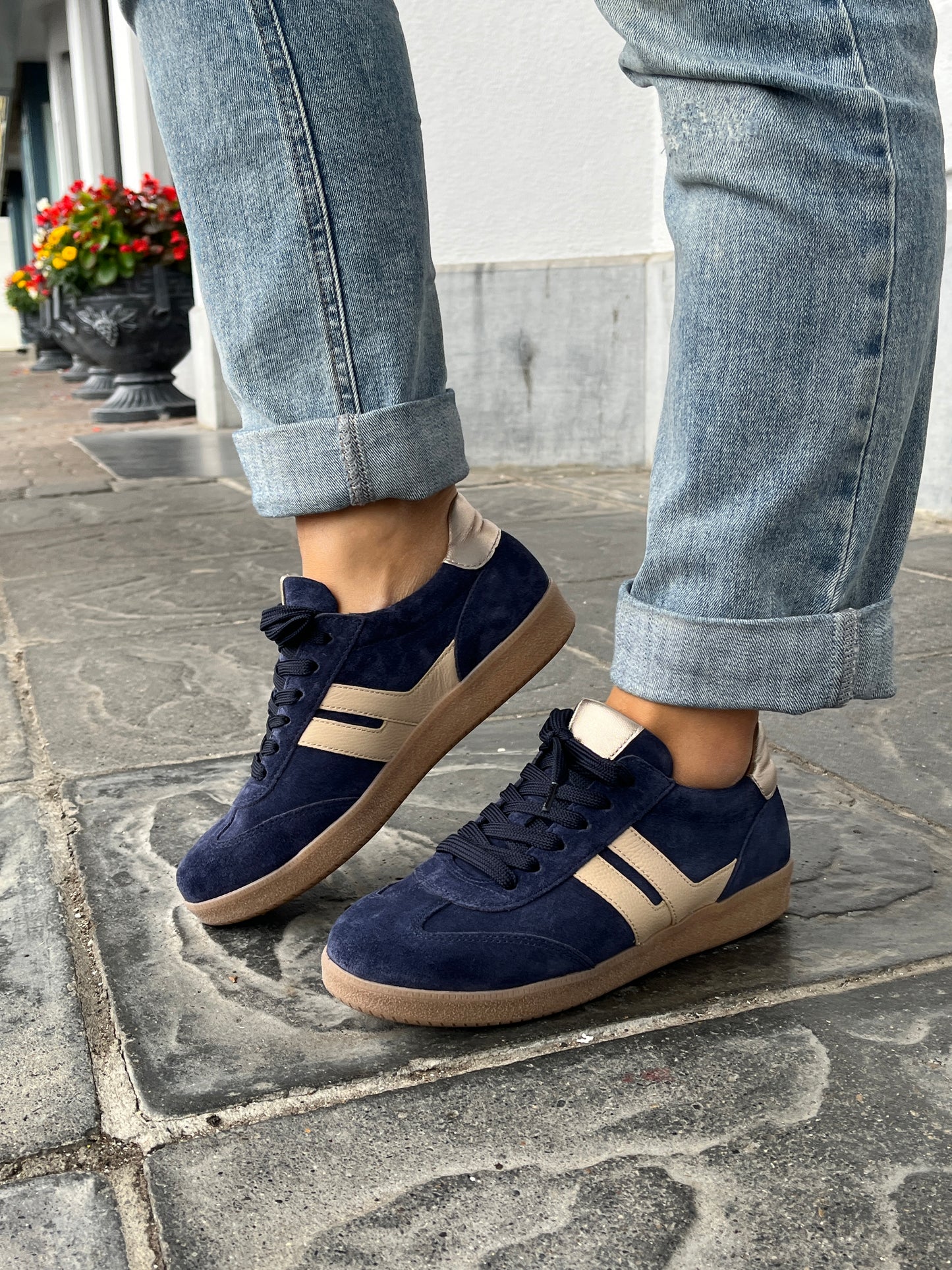 Gabor 73.300.16 Navy Blue & Beige Trainers