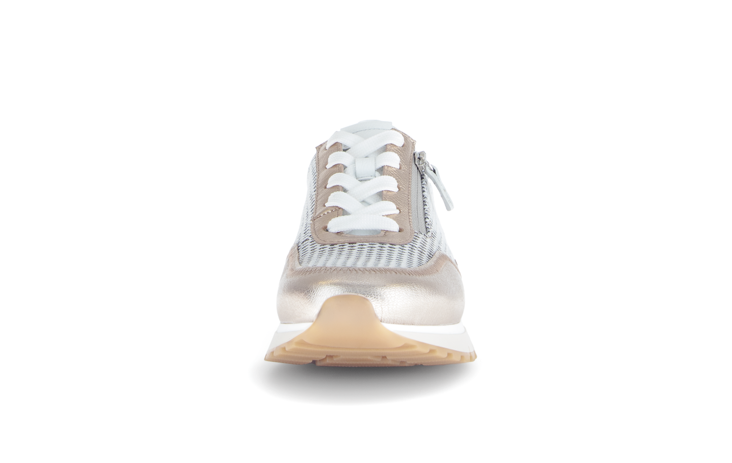 Gabor Comfort 66.379.62 Off White & Gold Mesh H Fit Sneakers