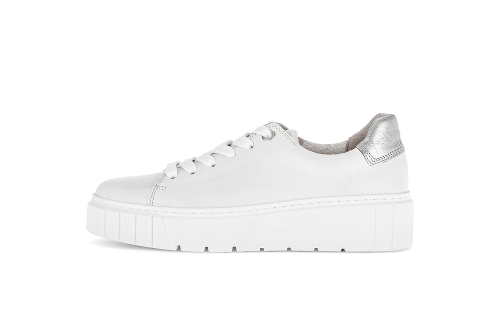 Gabor Comfort 66.410.52 H Fit White & Silver Sneakers
