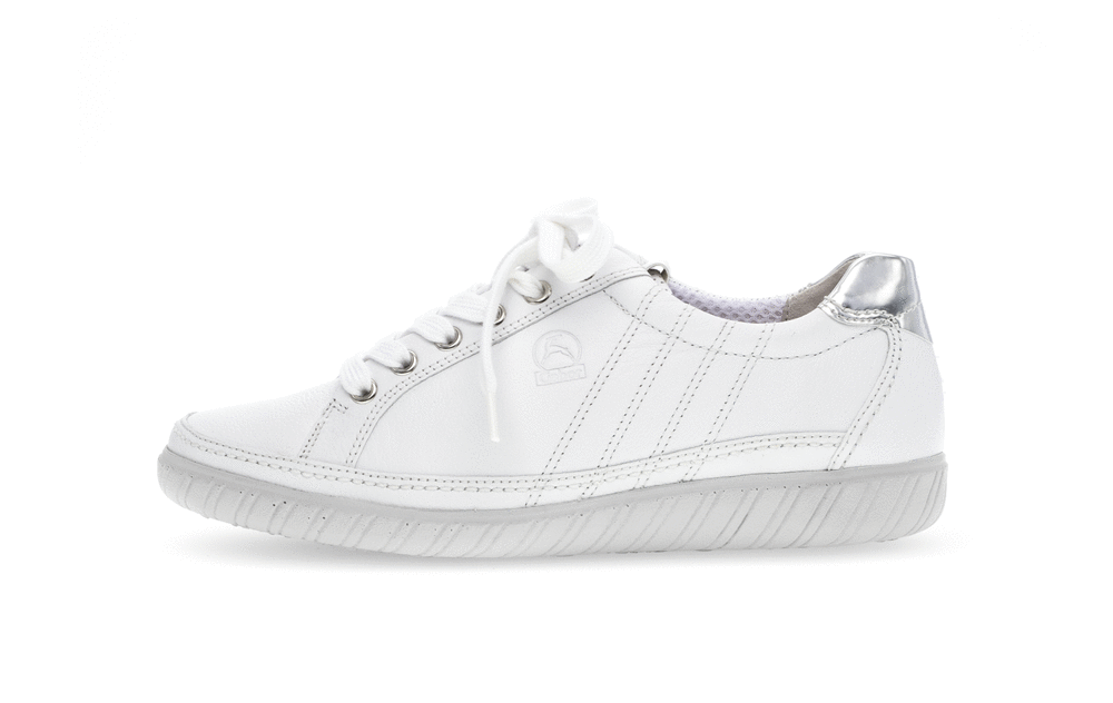 Gabor Comfort 66.458.50 G Fit White Trainers with Metallic Heel