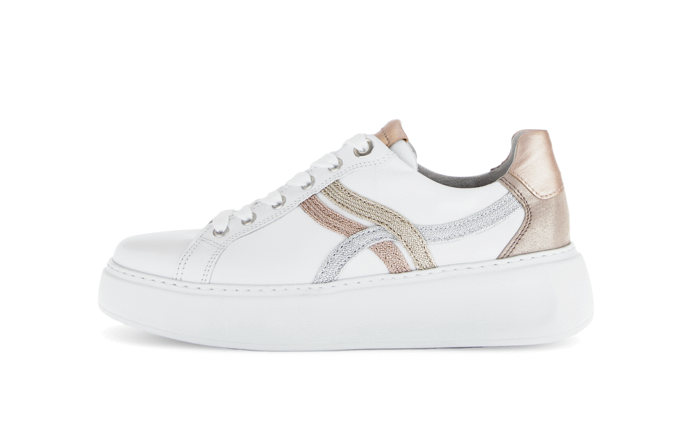Gabor Comfort 66.486.53 G Fit White & Gold Combi Sneakers