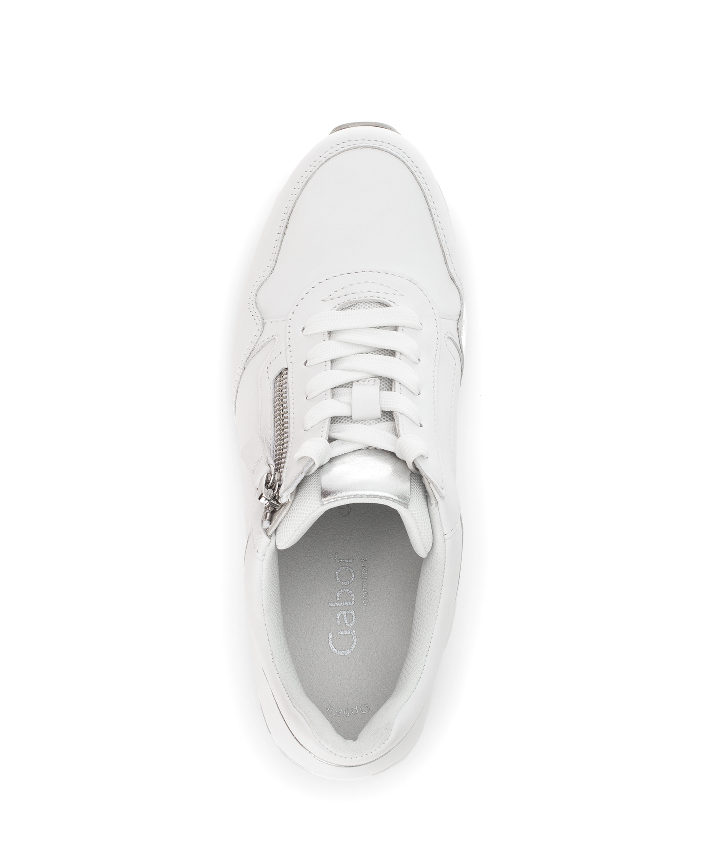 Gabor Comfort 66.508.50 G Fit White & Silver Sneakers with Zip