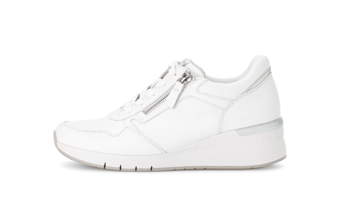 Gabor Comfort 66.508.50 G Fit White & Silver Sneakers with Zip