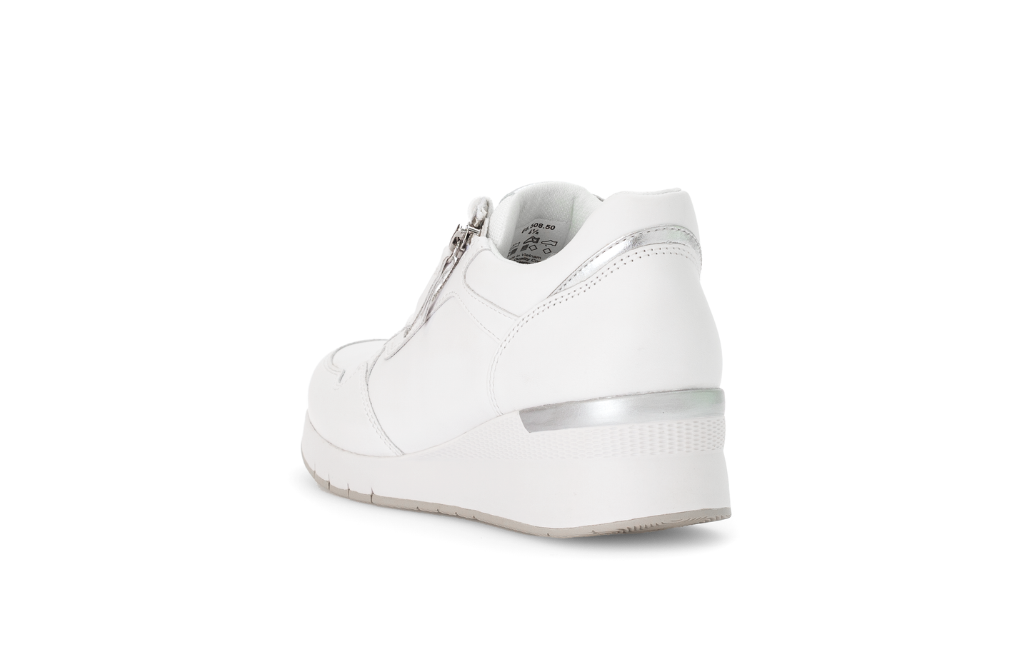 Gabor Comfort 66.508.50 G Fit White & Silver Sneakers with Zip