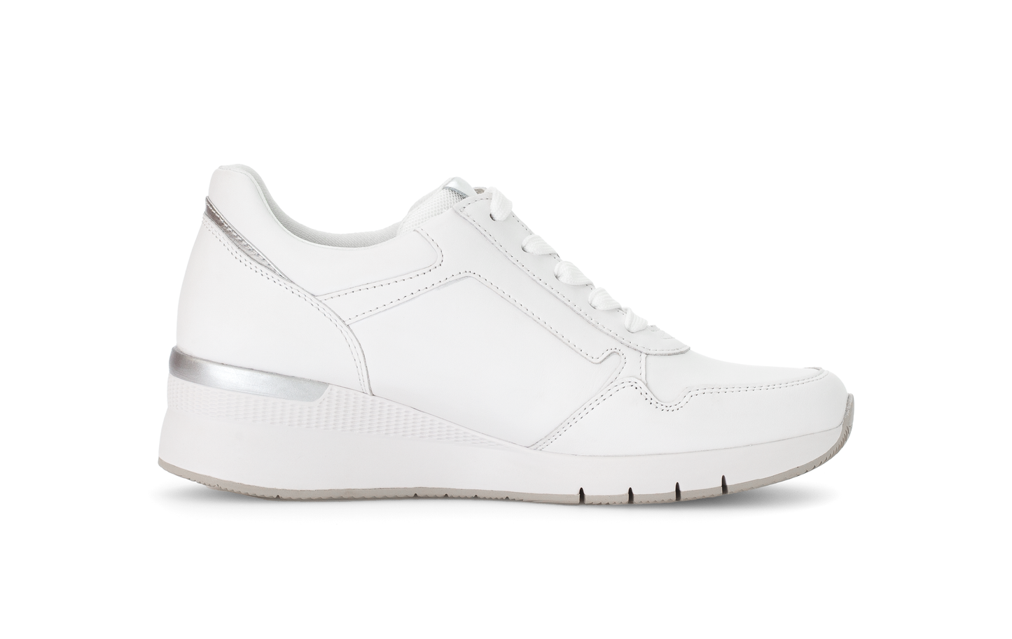 Gabor Comfort 66.508.50 G Fit White & Silver Sneakers with Zip