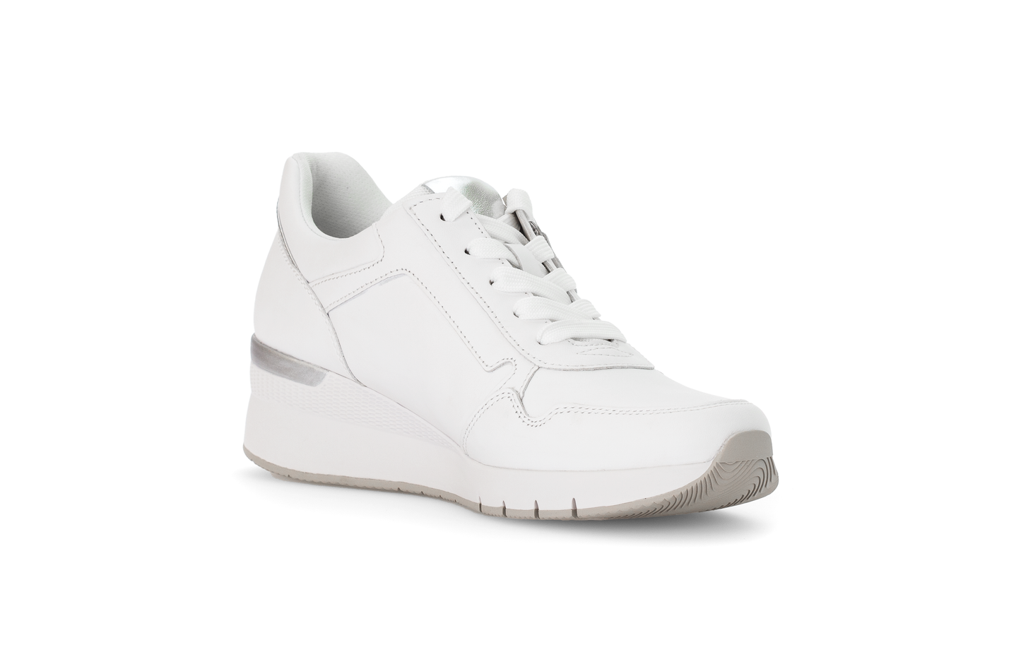 Gabor Comfort 66.508.50 G Fit White & Silver Sneakers with Zip