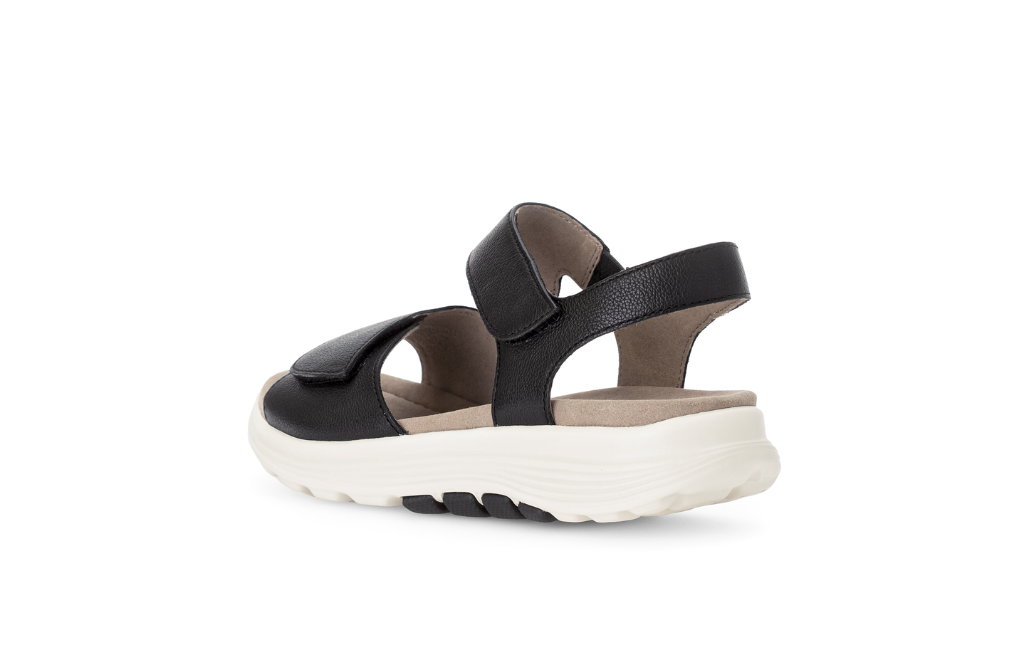 Gabor Rollingsoft 66.815.57 Black Velcro Sandals with Slingback Strap