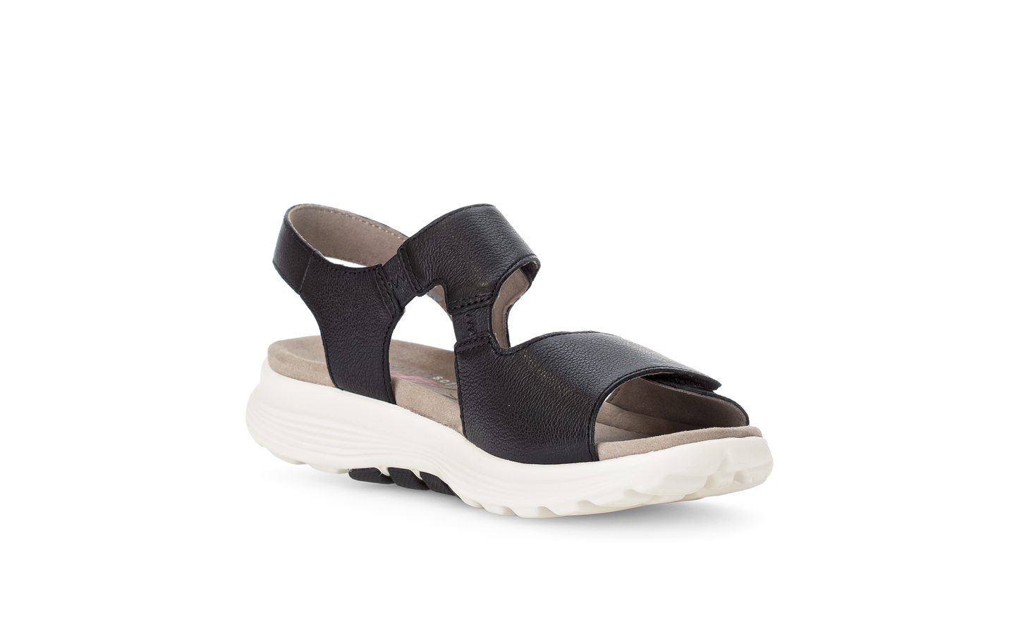 Gabor Rollingsoft 66.815.57 Black Velcro Sandals with Slingback Strap