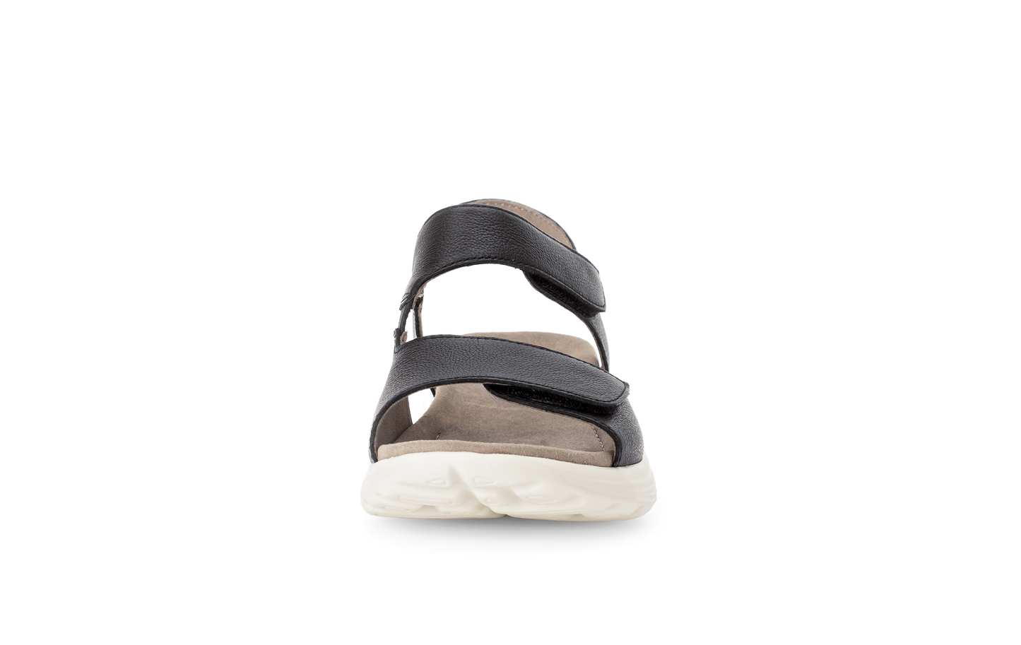 Gabor Rollingsoft 66.815.57 Black Velcro Sandals with Slingback Strap