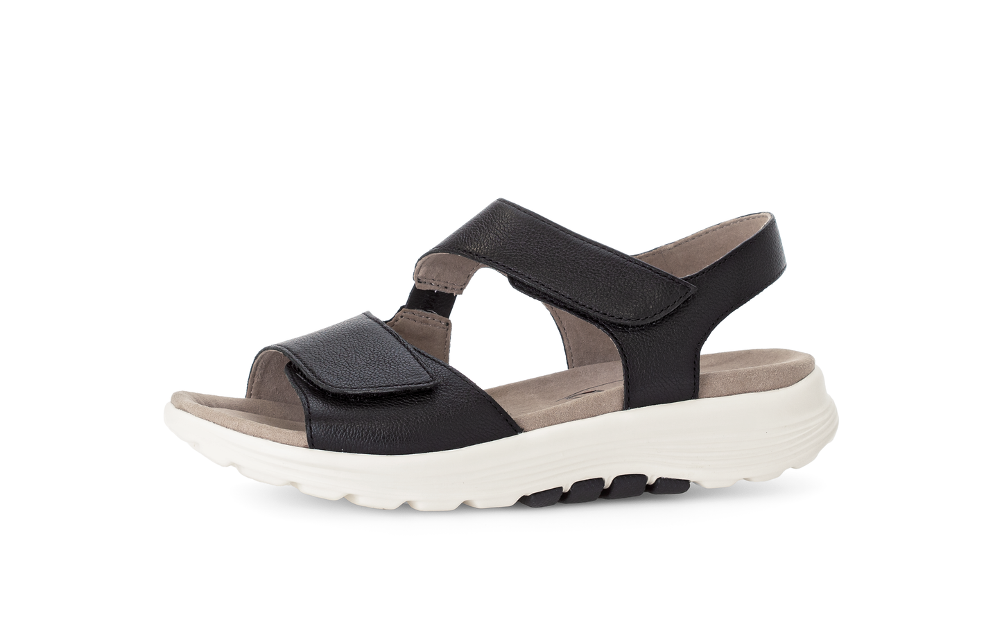 Gabor Rollingsoft 66.815.57 Black Velcro Sandals with Slingback Strap