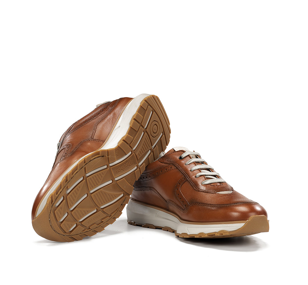 Fluchos F2090 Tan Lace Shoes with Cream Heel