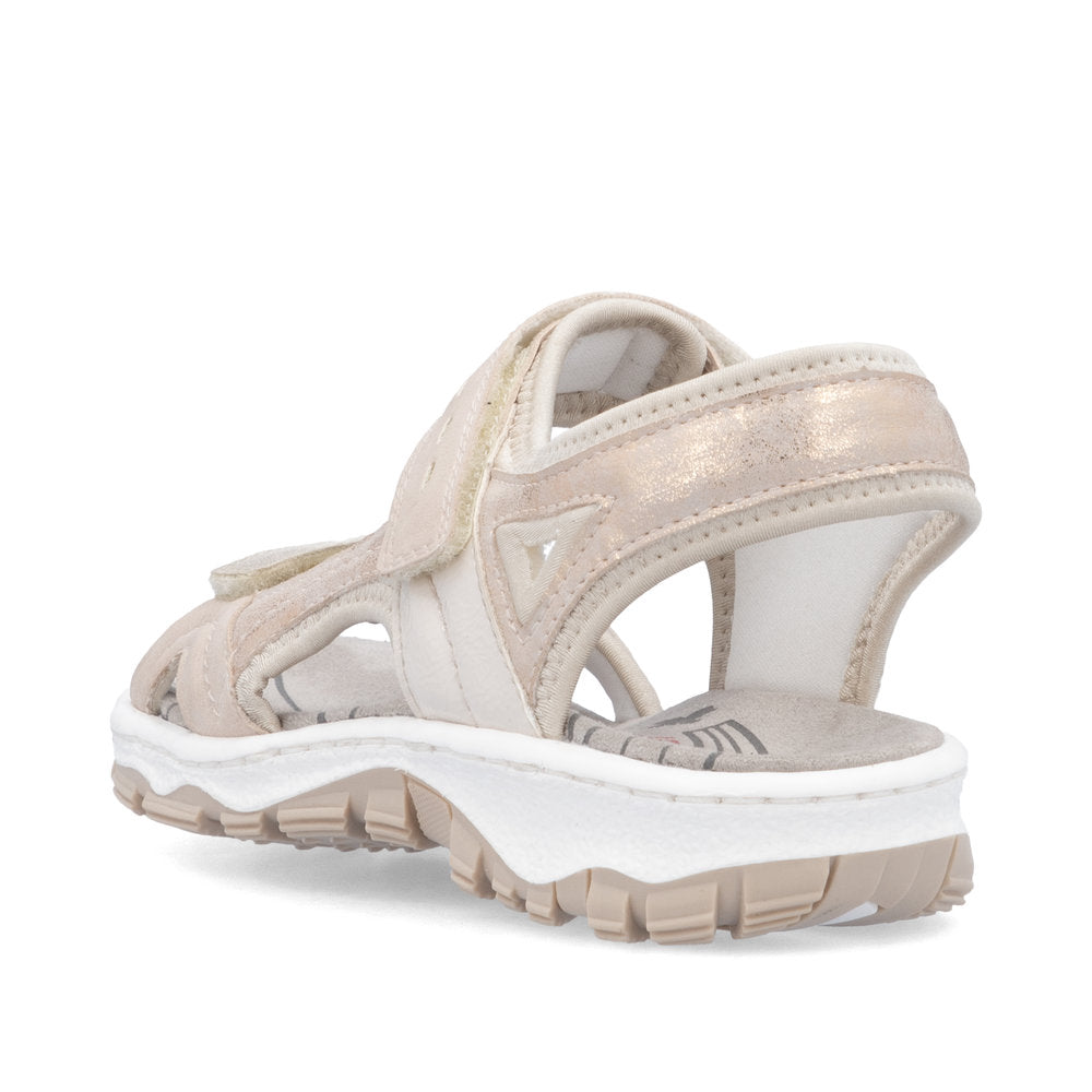 Rieker 68866-31 Rose & Pearl Combi Velcro Sandals with Slingback Strap