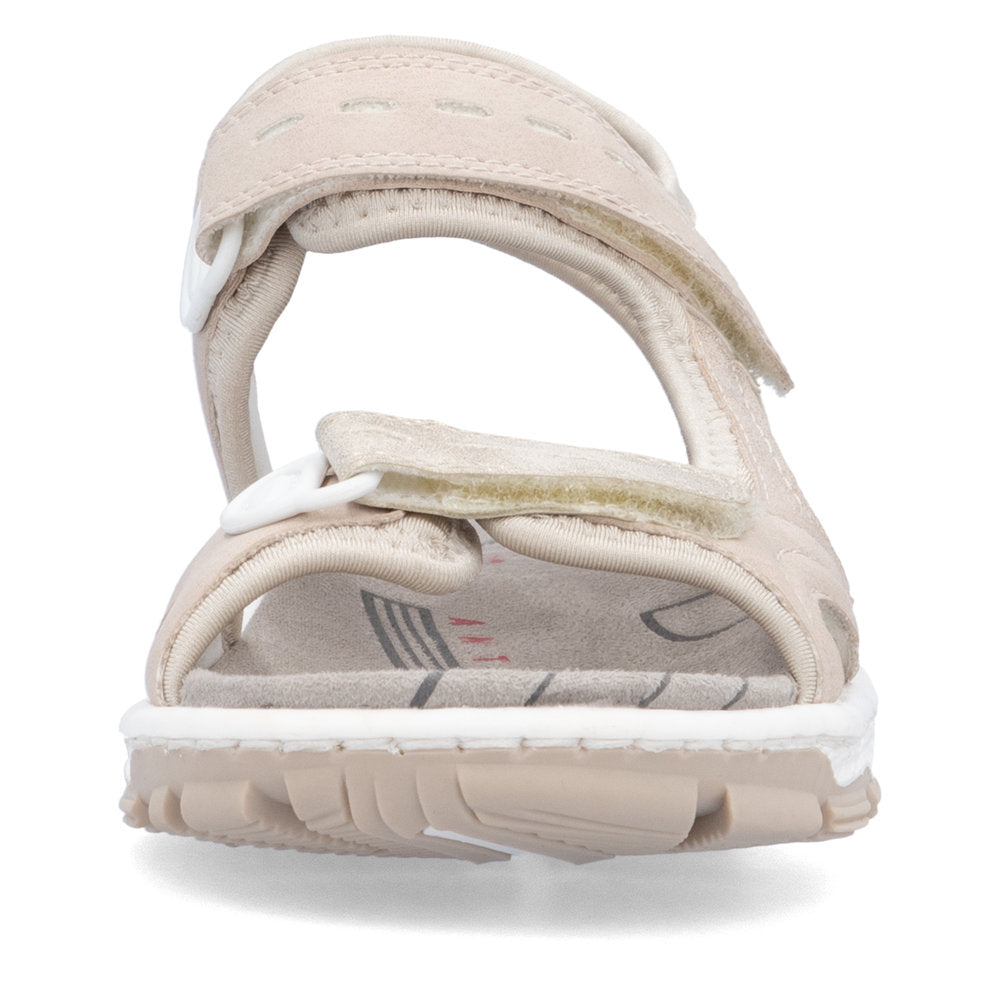 Rieker 68866-31 Rose & Pearl Combi Velcro Sandals with Slingback Strap