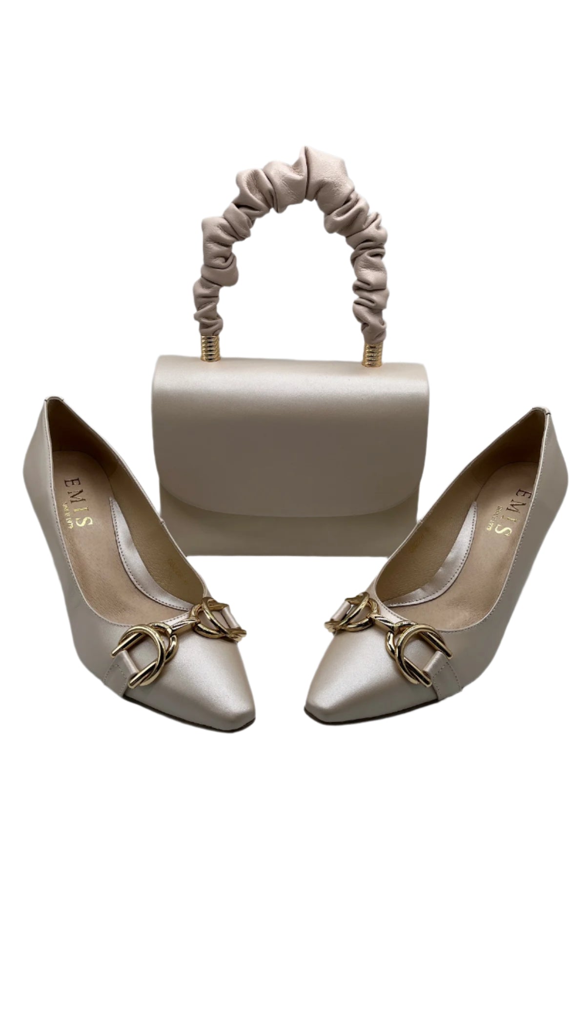 Emis S8228/F522 Beige 552 Heels with Gold Bar