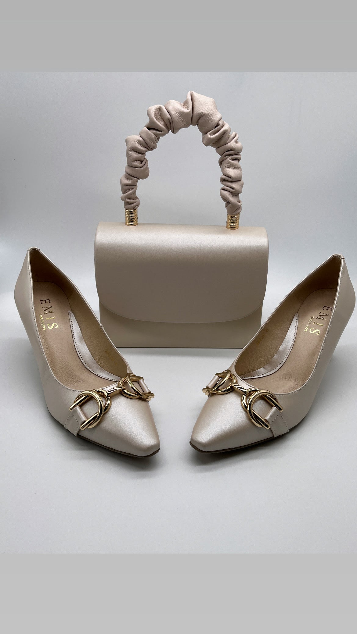Emis T37 552 Beige Formal Handbag
