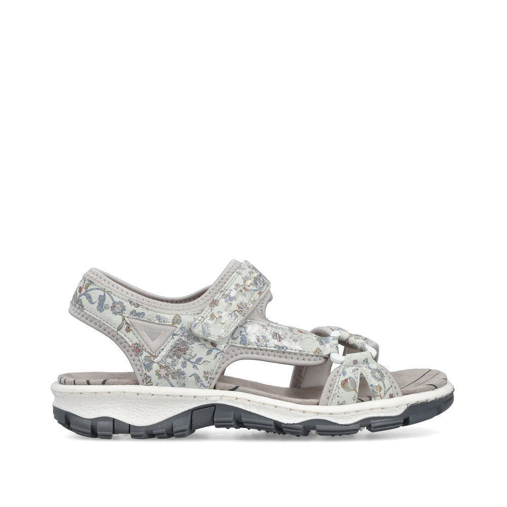 Rieker 68879-96 Grey Multicolour E 1/2 Fit Velcro Sandals