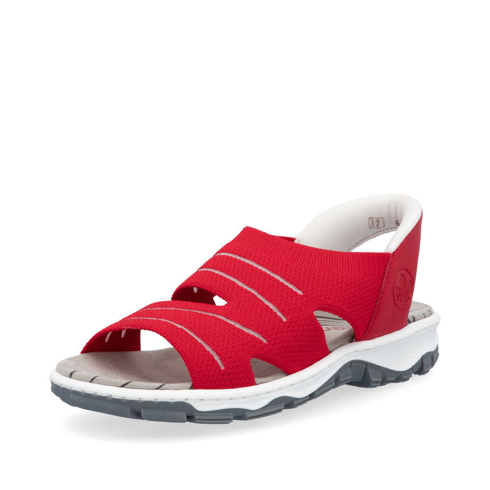 Rieker 68895-33 Red Sandals with Slingback Strap