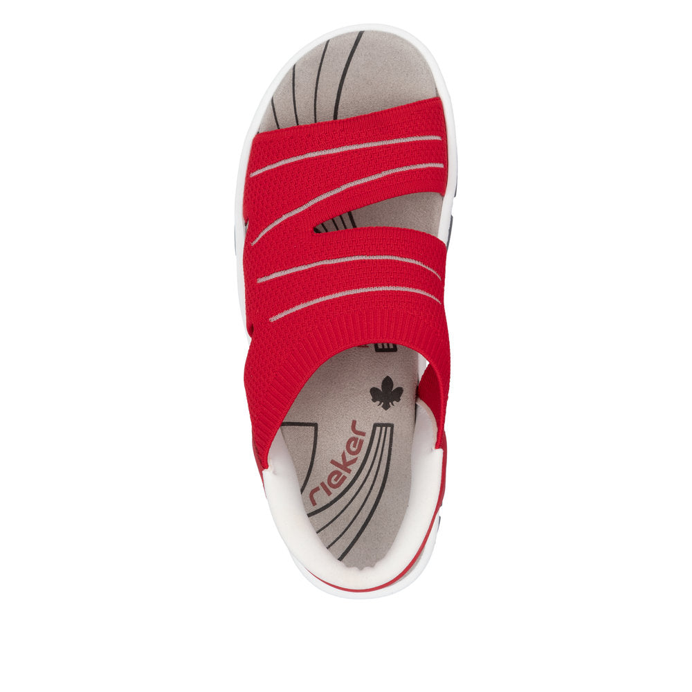 Rieker 68895-33 Red Sandals with Slingback Strap