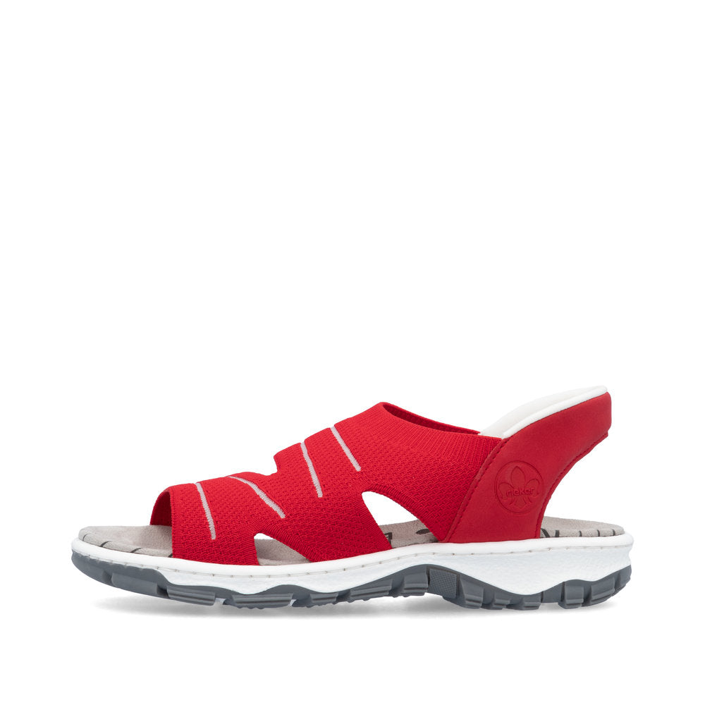 Rieker 68895-33 Red Sandals with Slingback Strap