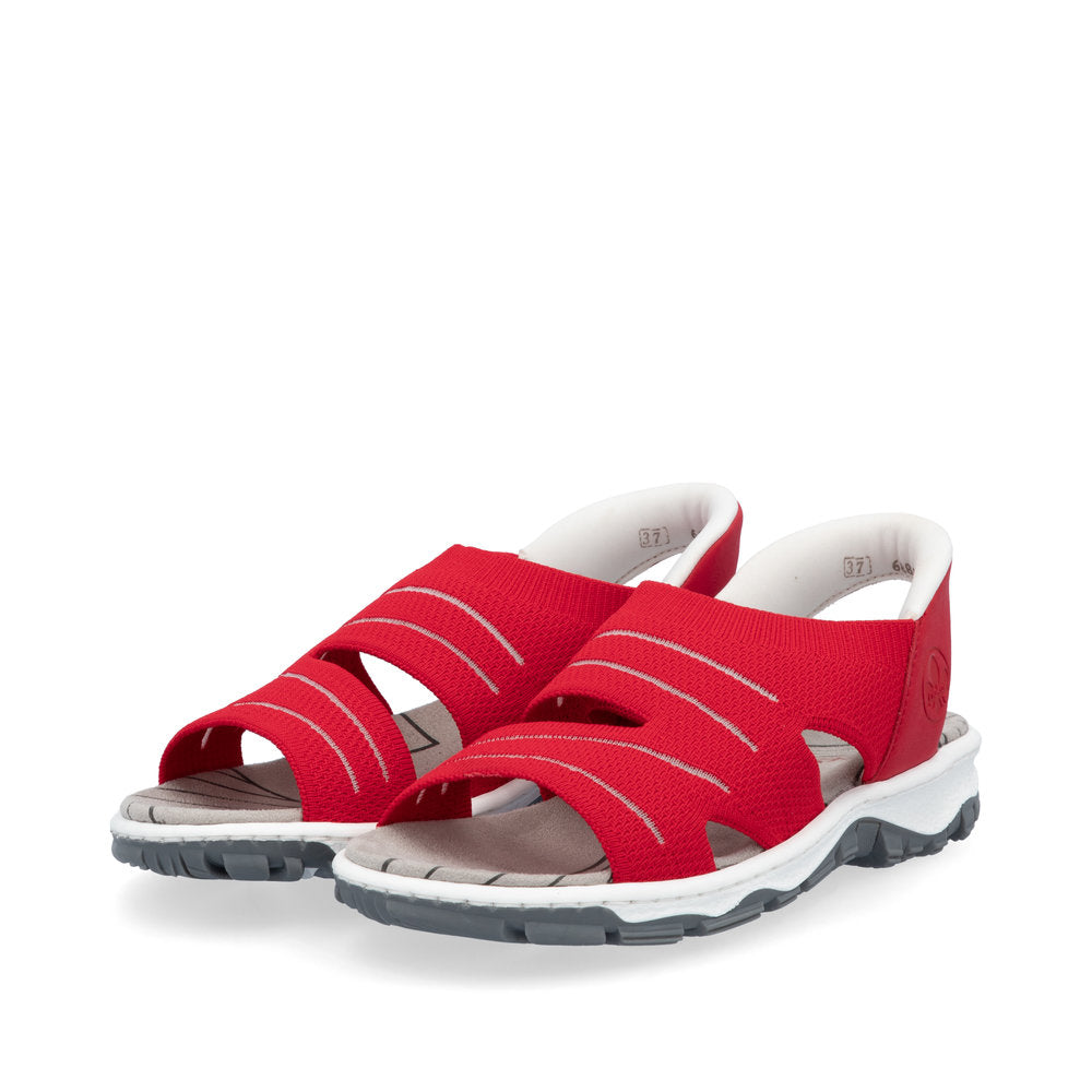 Rieker 68895-33 Red Sandals with Slingback Strap