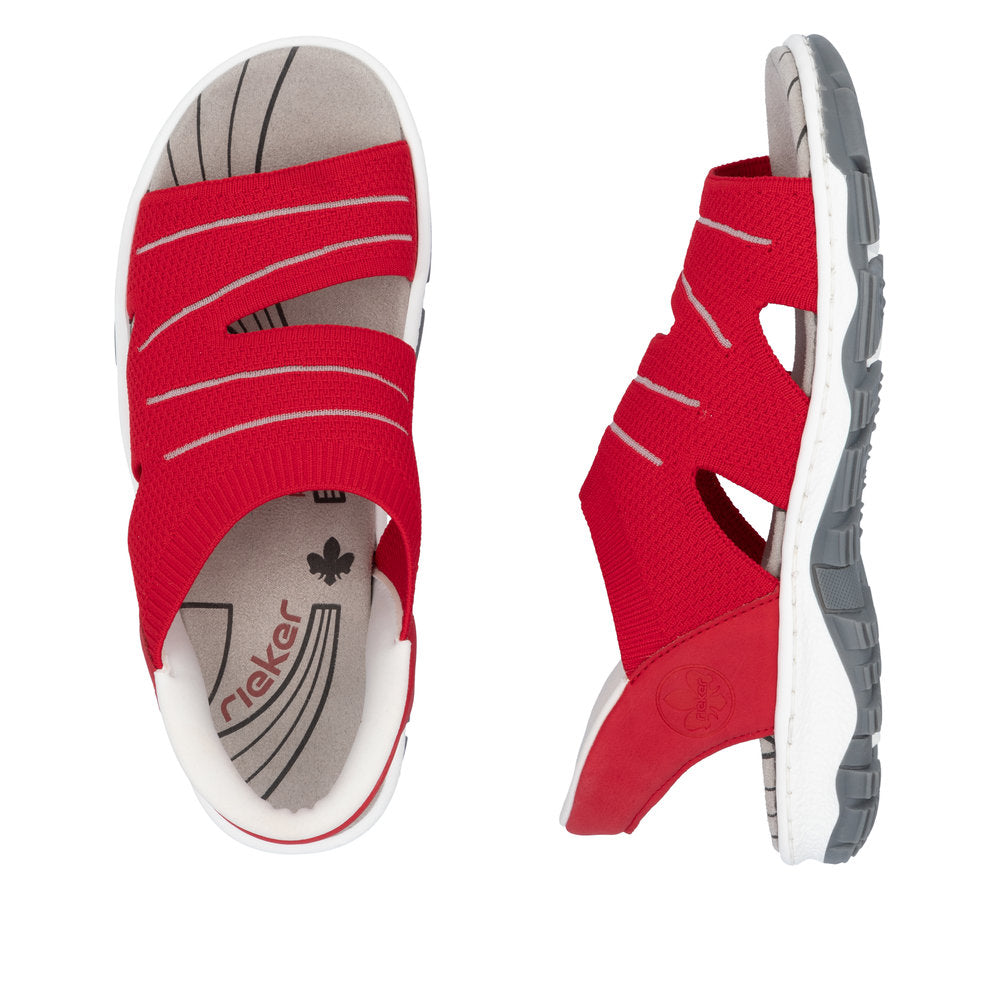 Rieker 68895-33 Red Sandals with Slingback Strap
