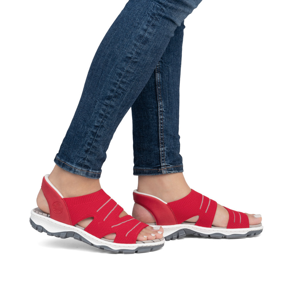 Rieker 68895-33 Red Sandals with Slingback Strap