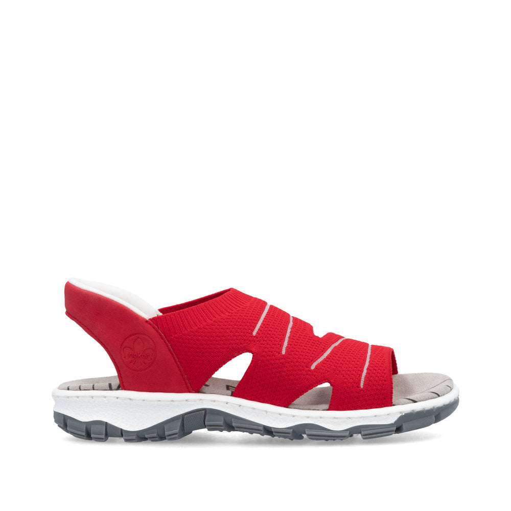 Rieker 68895-33 Red Sandals with Slingback Strap