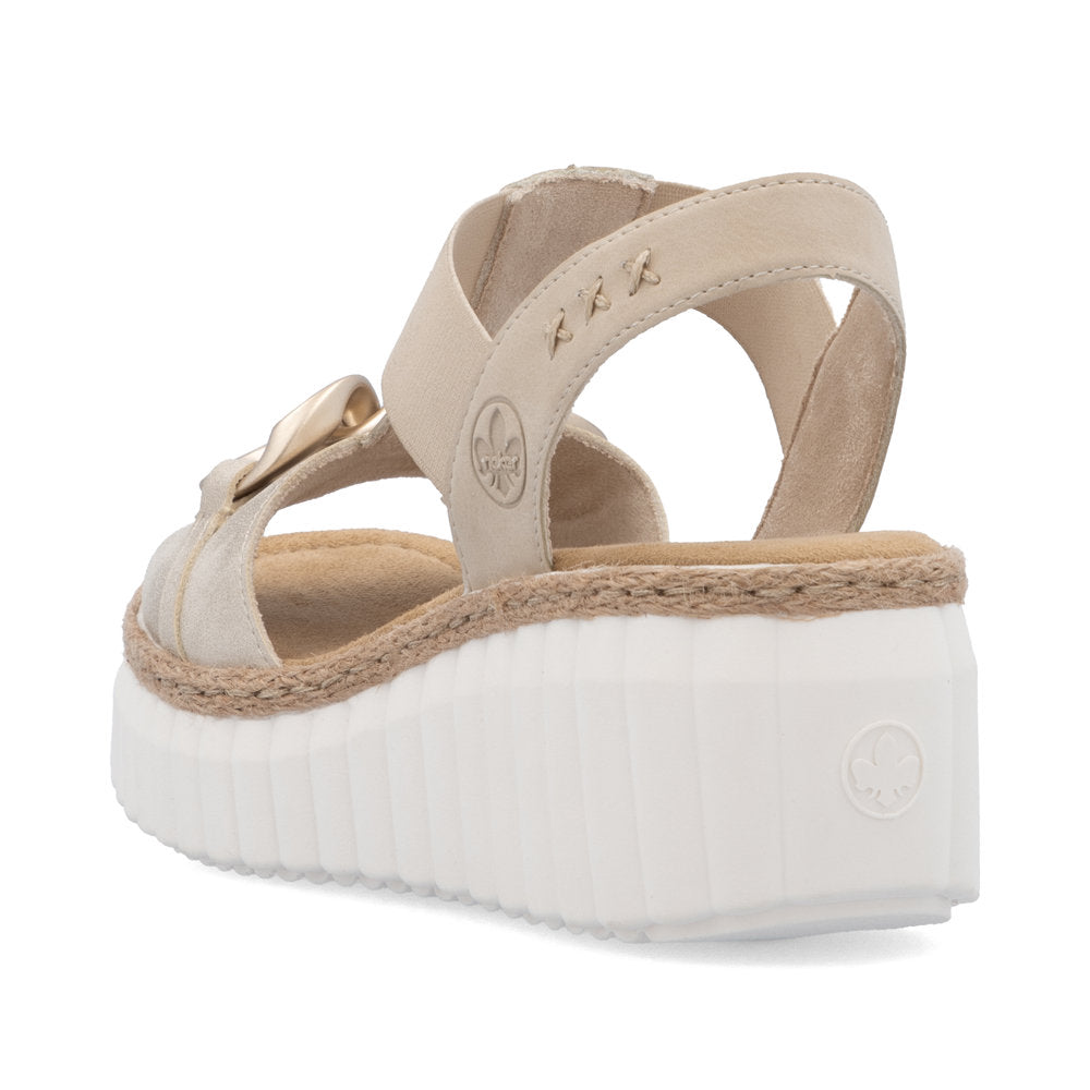 Rieker 69158-60 Beige Slingback Wedge Sandals