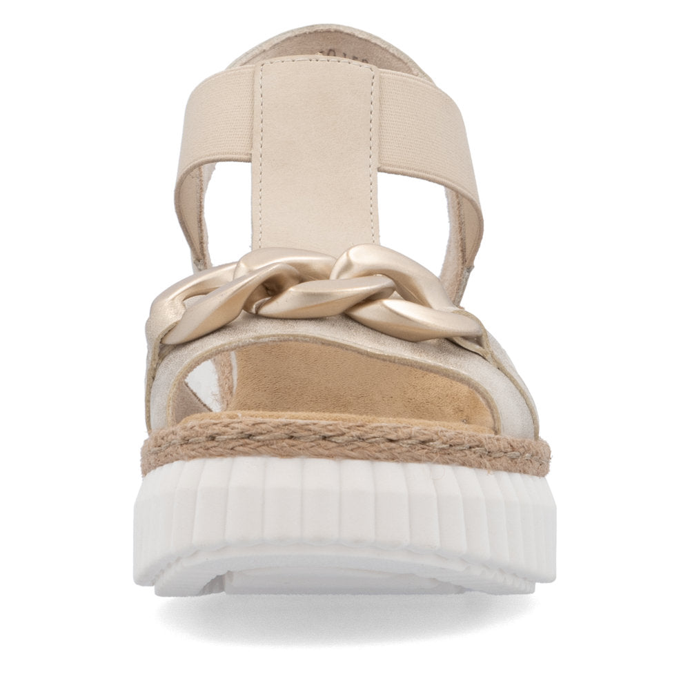 Rieker 69158-60 Beige Slingback Wedge Sandals