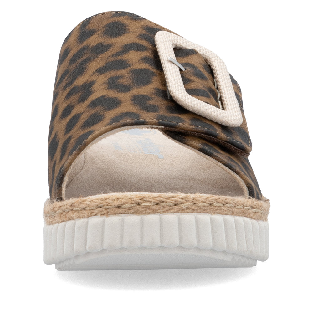 Rieker 69253-92 Leopard H Fit Slip On Sandals