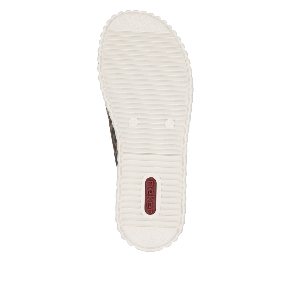 Rieker 69253-92 Leopard H Fit Slip On Sandals