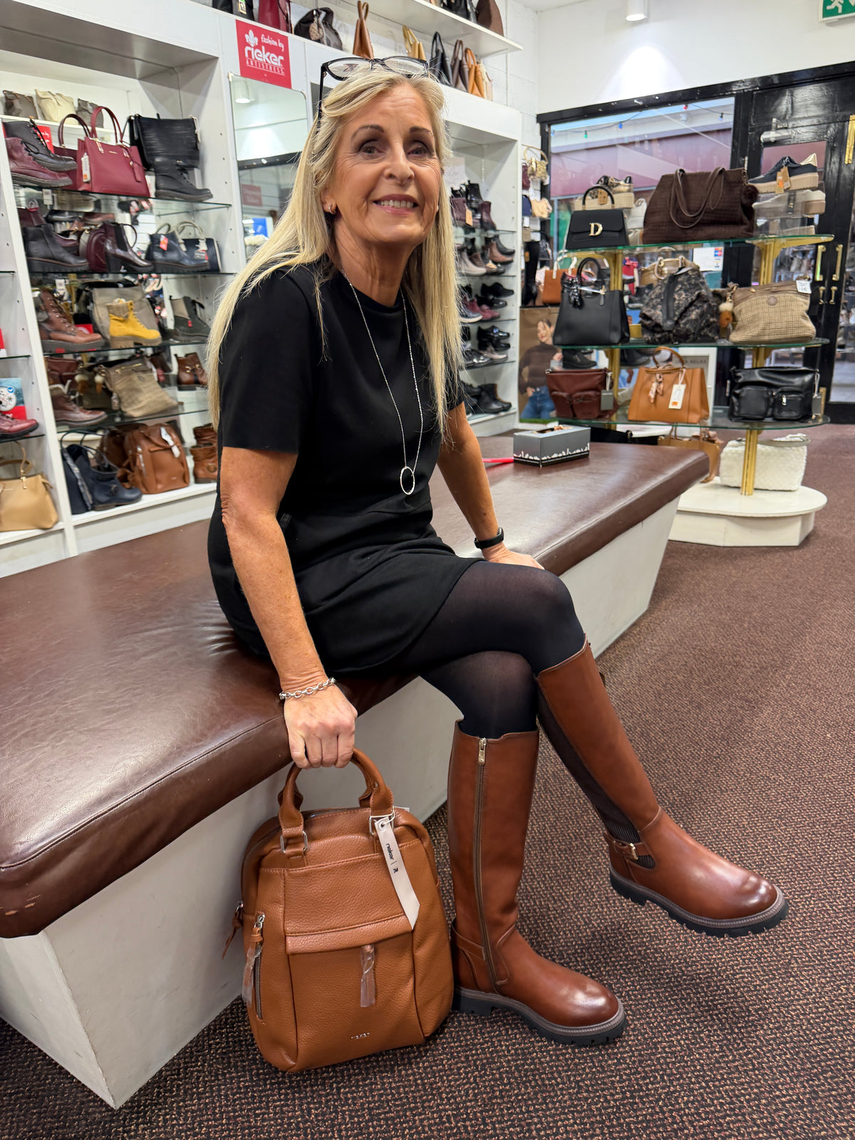 Marco Tozzi 2-25610-47 392 Cognac Tan Combi Knee High Boots