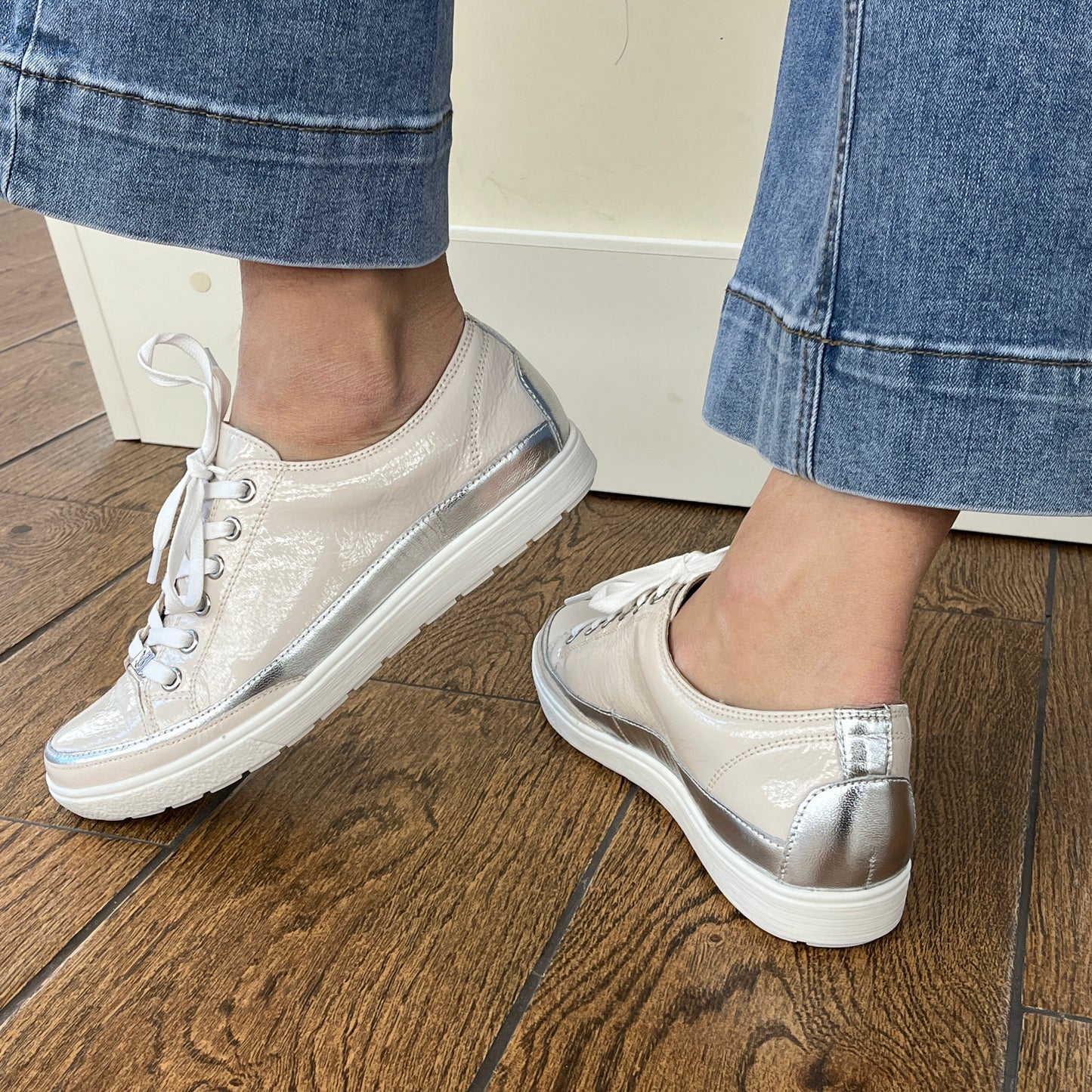 Caprice 9-23654-42-130 Snow Combi Lace Trainers