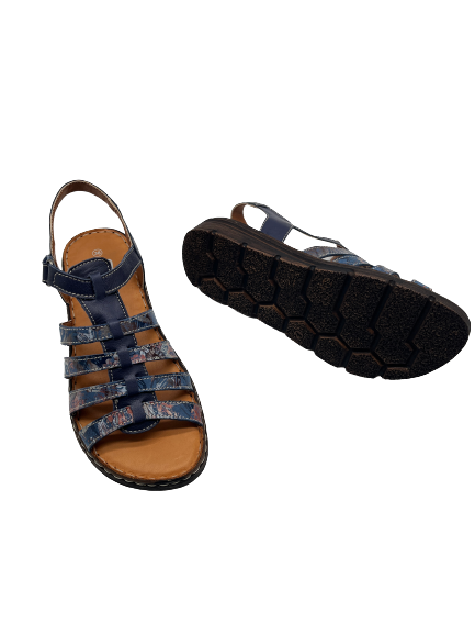 The Shoe Parlour by Phelans Shoes 700-55 Navy/Pastel Velcro Sandals