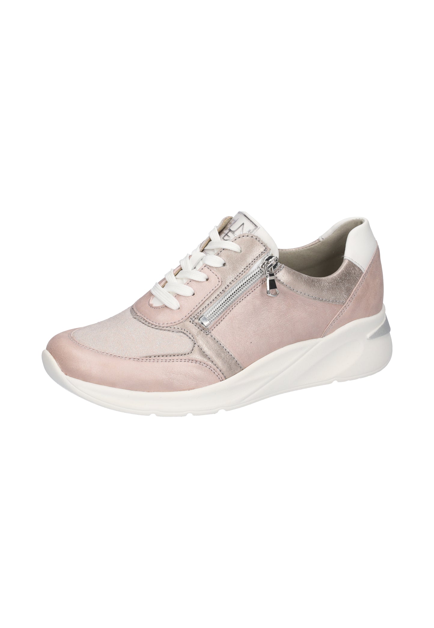 Waldlaufer 715H03 400 089 H Fit Dusky Pink Shimmer Combi Lace & Zip Sneakers