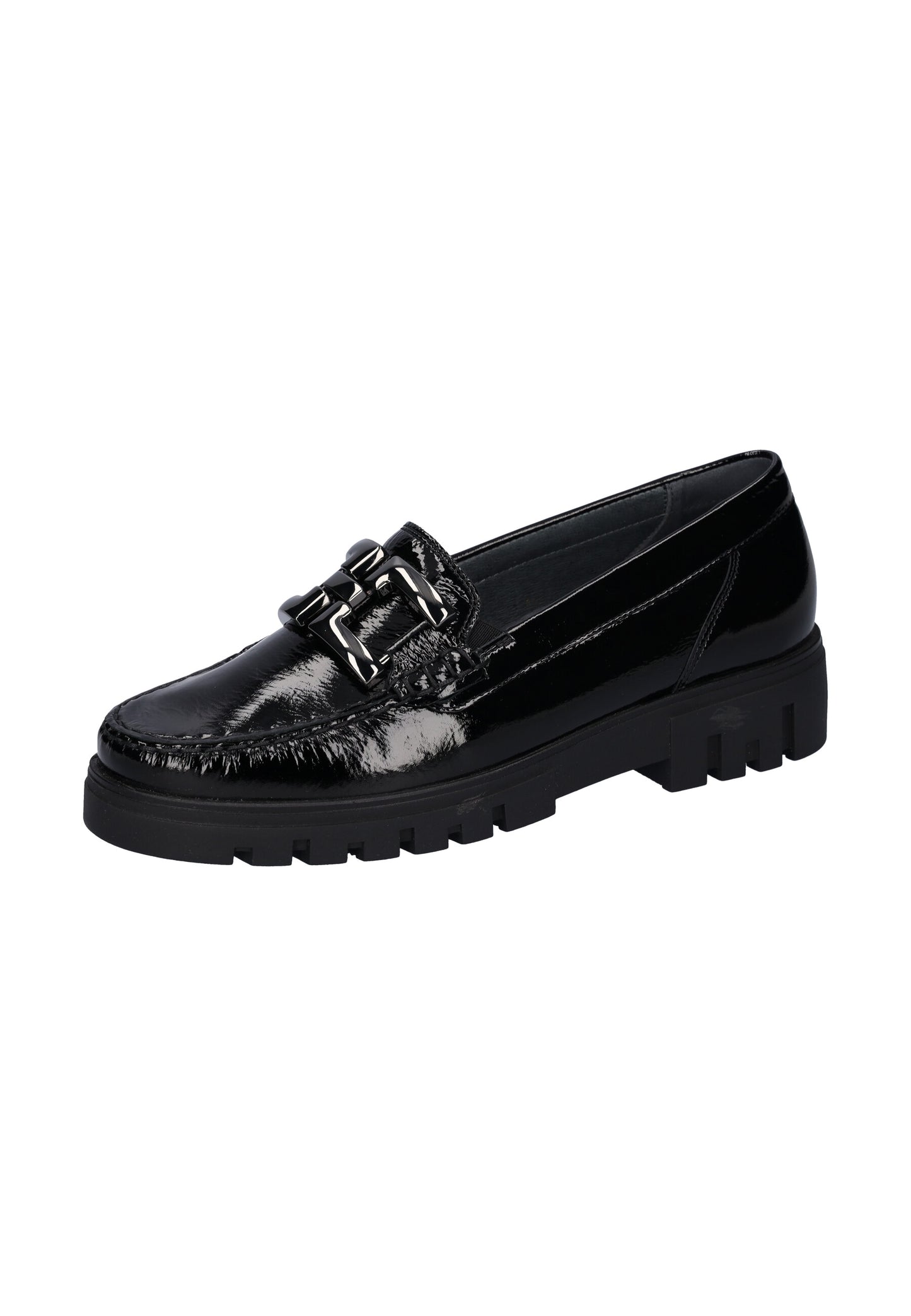 Waldlaufer 723508 143 001 Serena Black Patent Slip On Moccasins