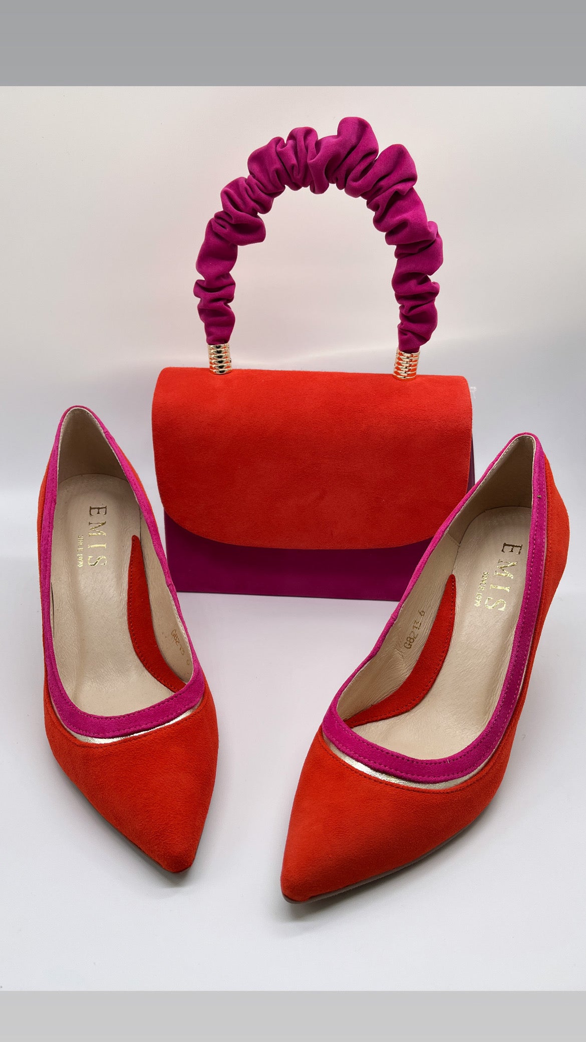 Emis T37 Orange & Fuchsia Formal Handbag