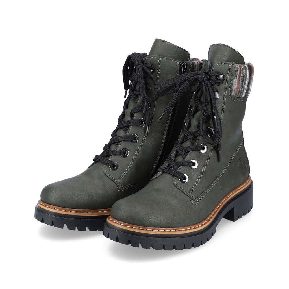 Rieker 72630-54 Forest Green Lace Boots