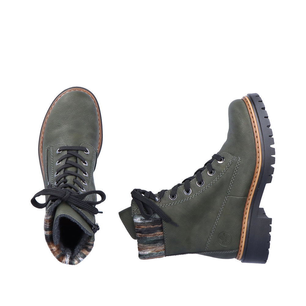 Rieker 72630-54 Forest Green Lace Boots