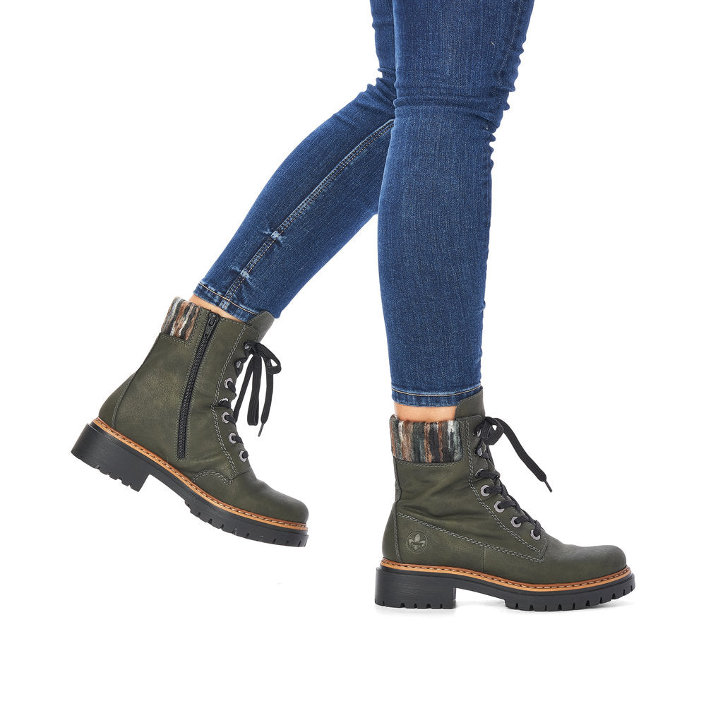 Rieker 72630-54 Forest Green Lace Boots