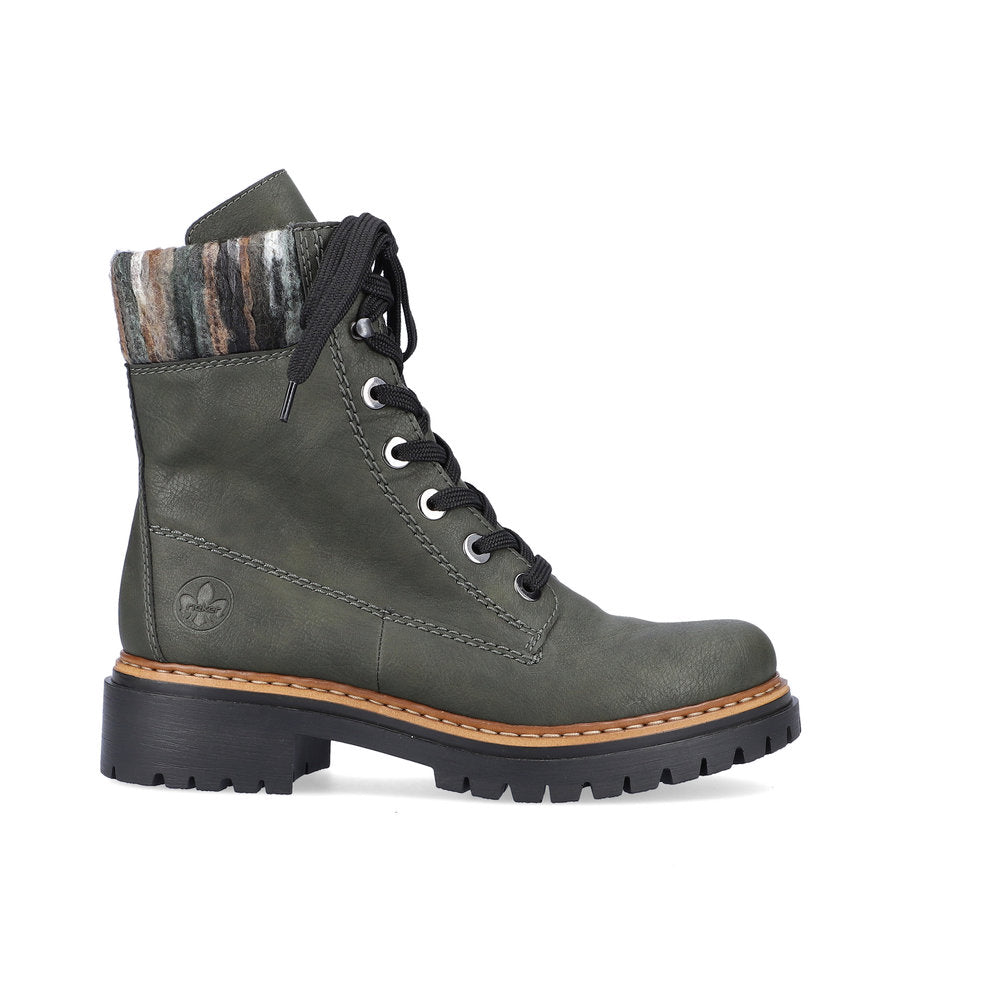 Rieker 72630-54 Forest Green Lace Boots